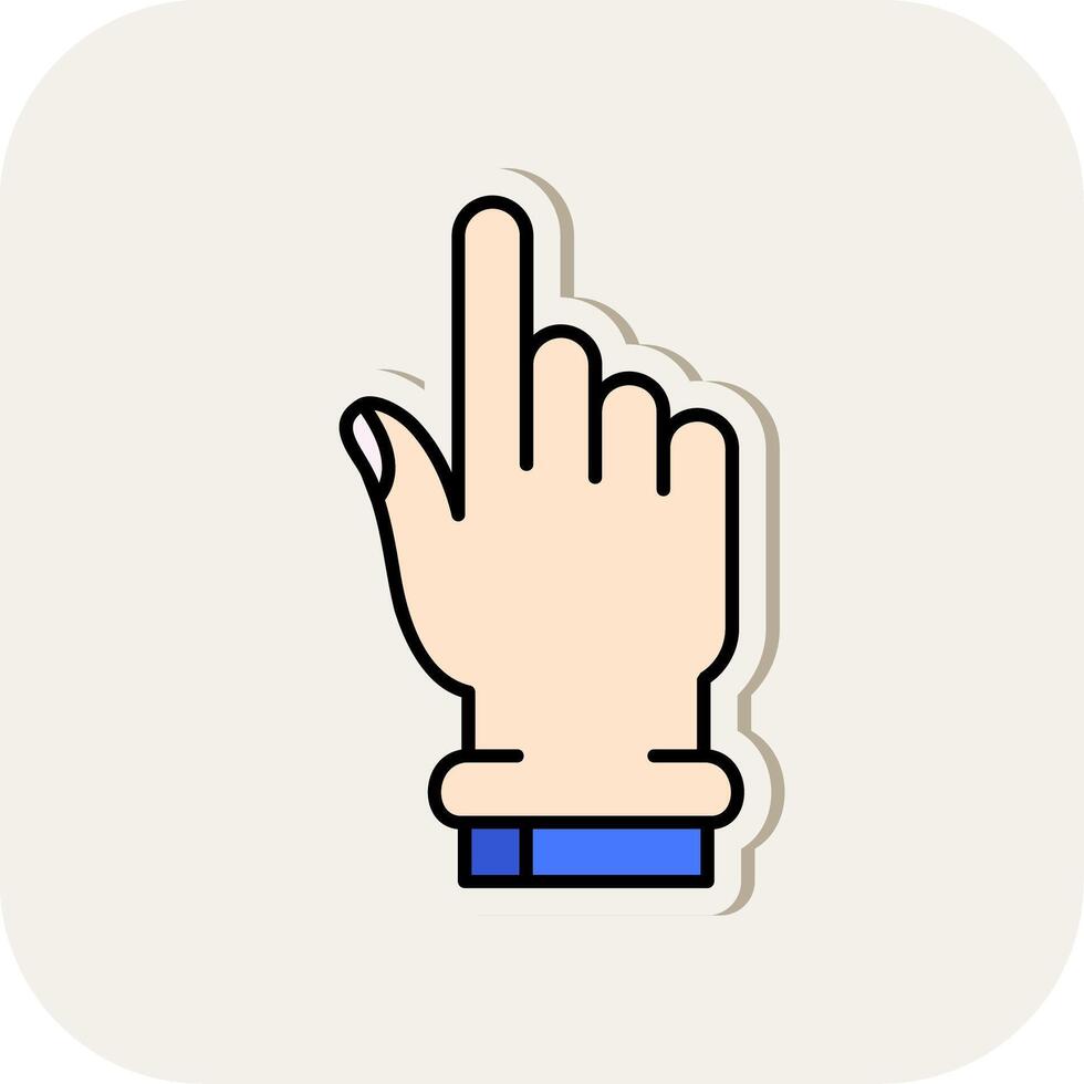Hand click Line Filled White Shadow Icon vector