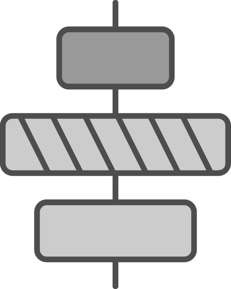 Center alignment Line Filled Greyscale Icon vector