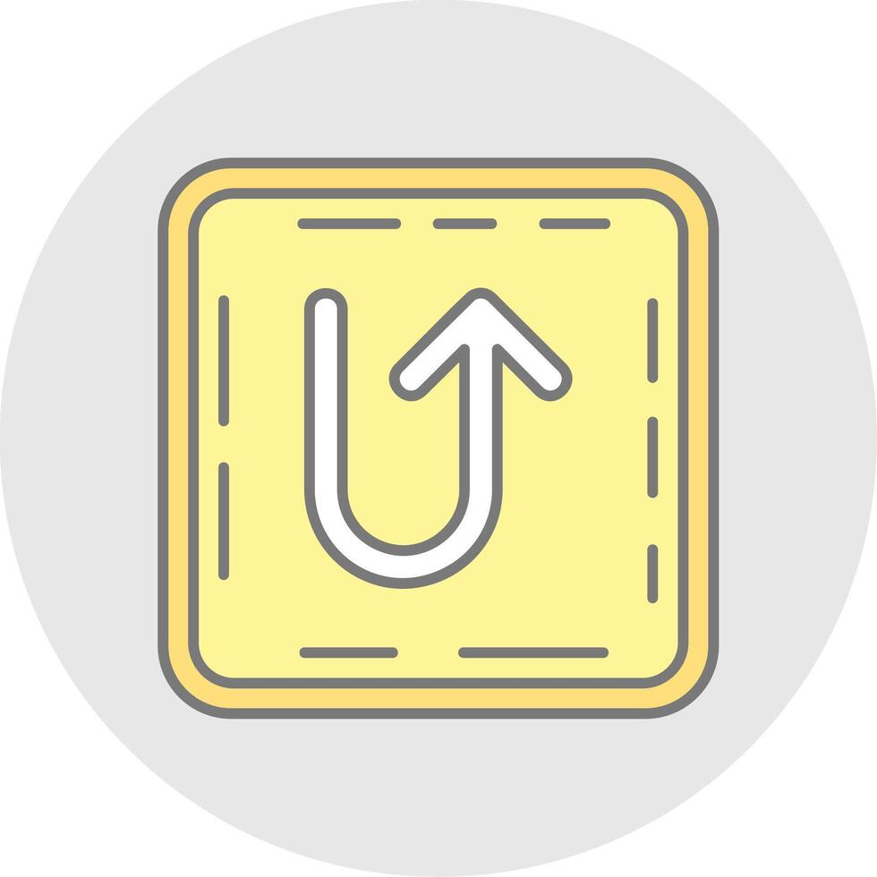 U turn Line Filled Light Circle Icon vector