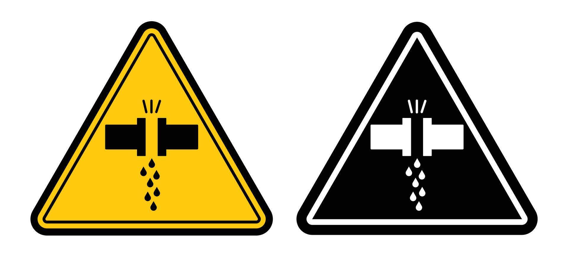 Caution safety leak of water or chemical material sign vector