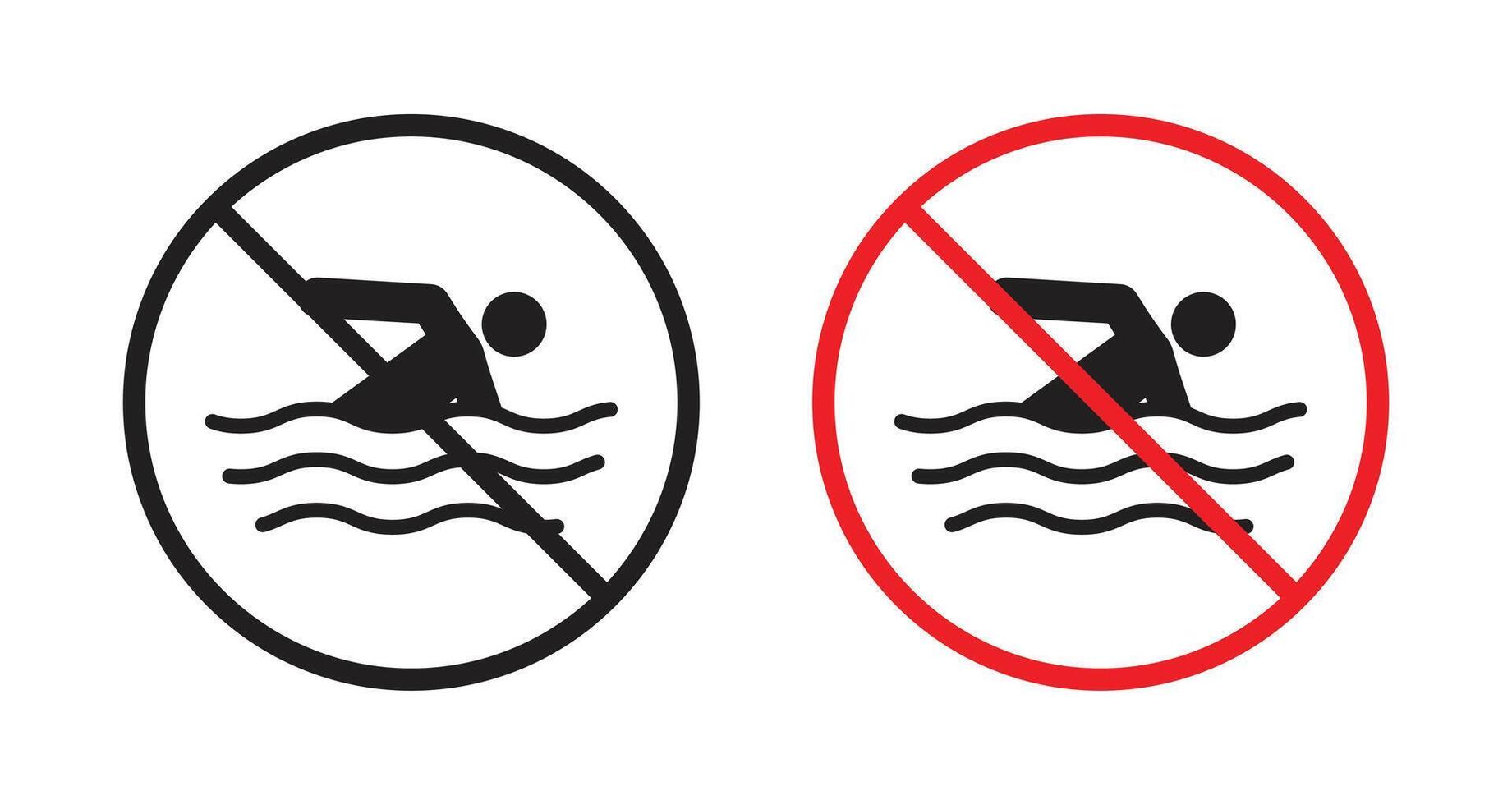 No swimming sign vector