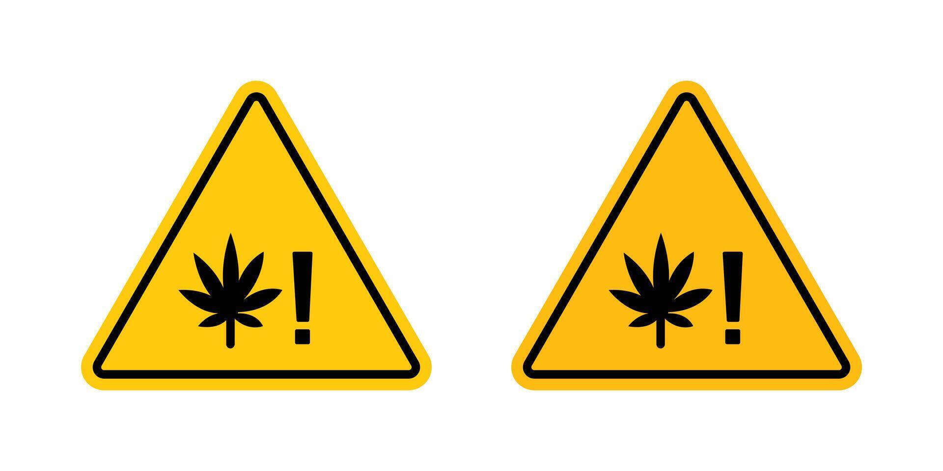 Cannabis packaging warning sign vector