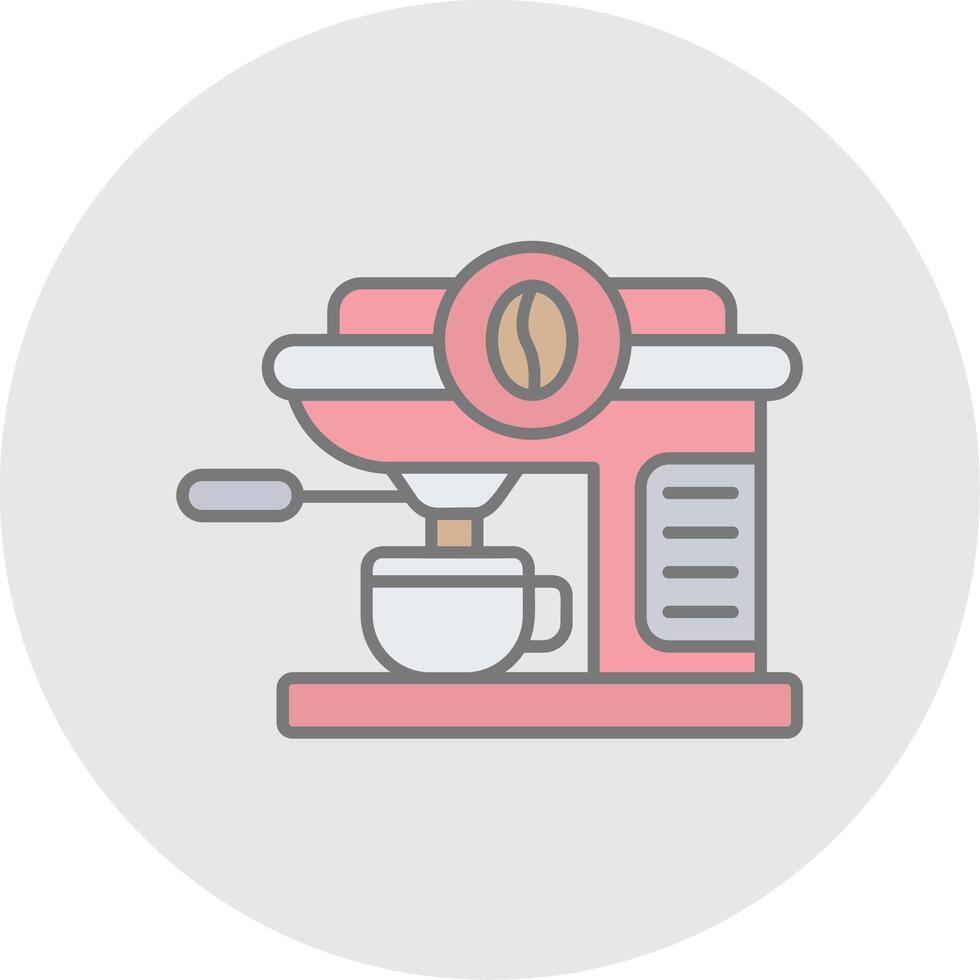 Coffee machine Line Filled Light Circle Icon vector