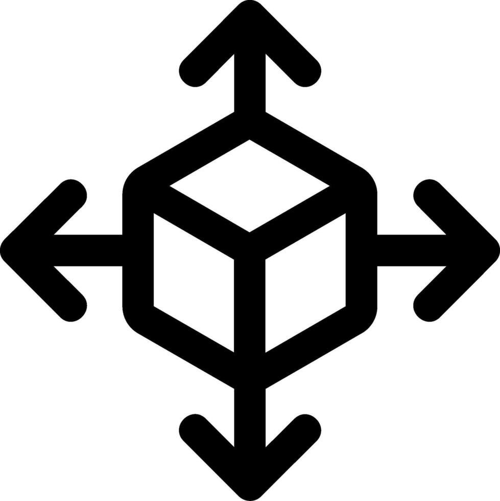 3d move Skined Filled Icon vector