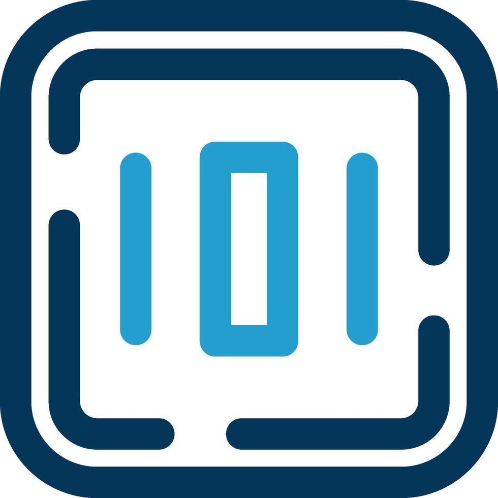Center alignment Line Blue Two Color Icon vector