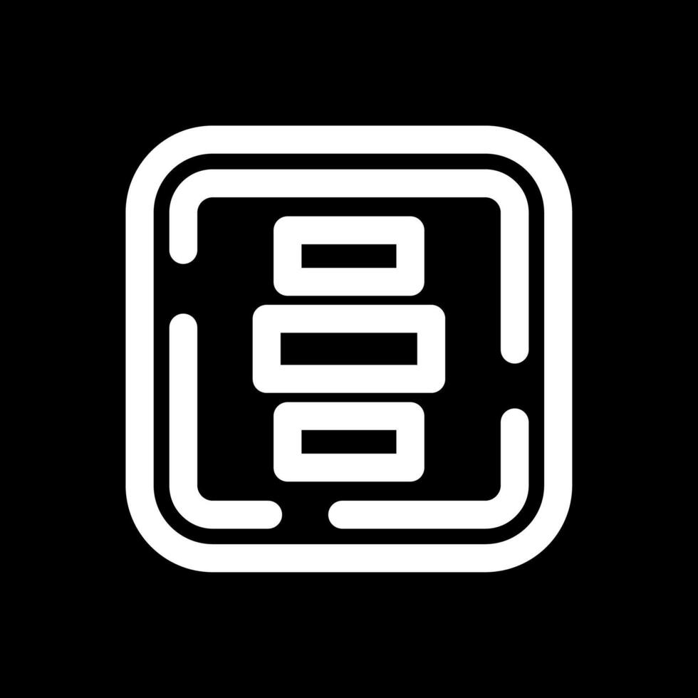 Horizontal Alignment Line Inverted Icon vector