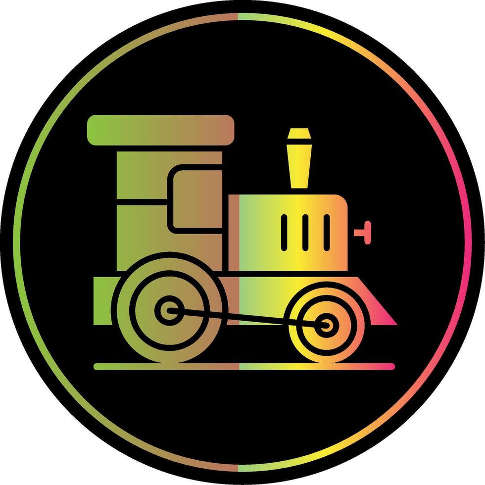 juguete tren glifo debido color icono vector