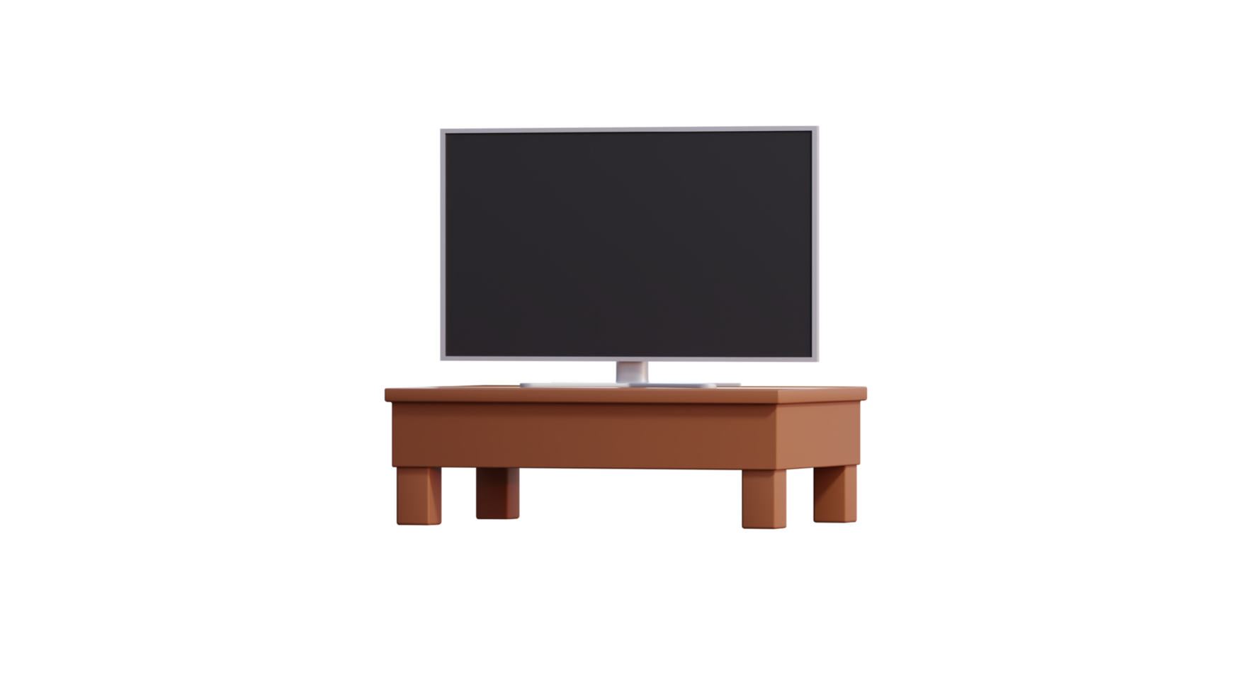 a small tv stand with a black screen on it png