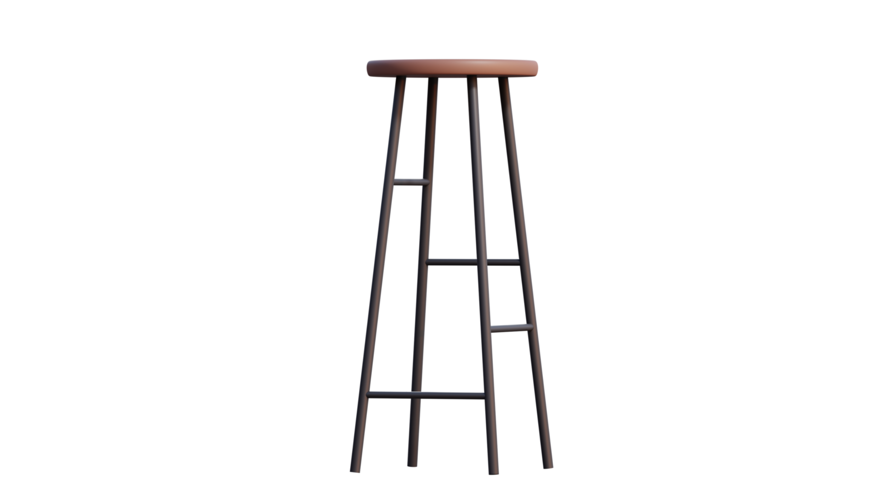 a tall stool with a wooden seat on a transparent background png