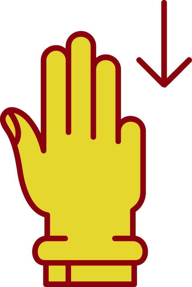 Three Fingers Down Vintage Icon vector