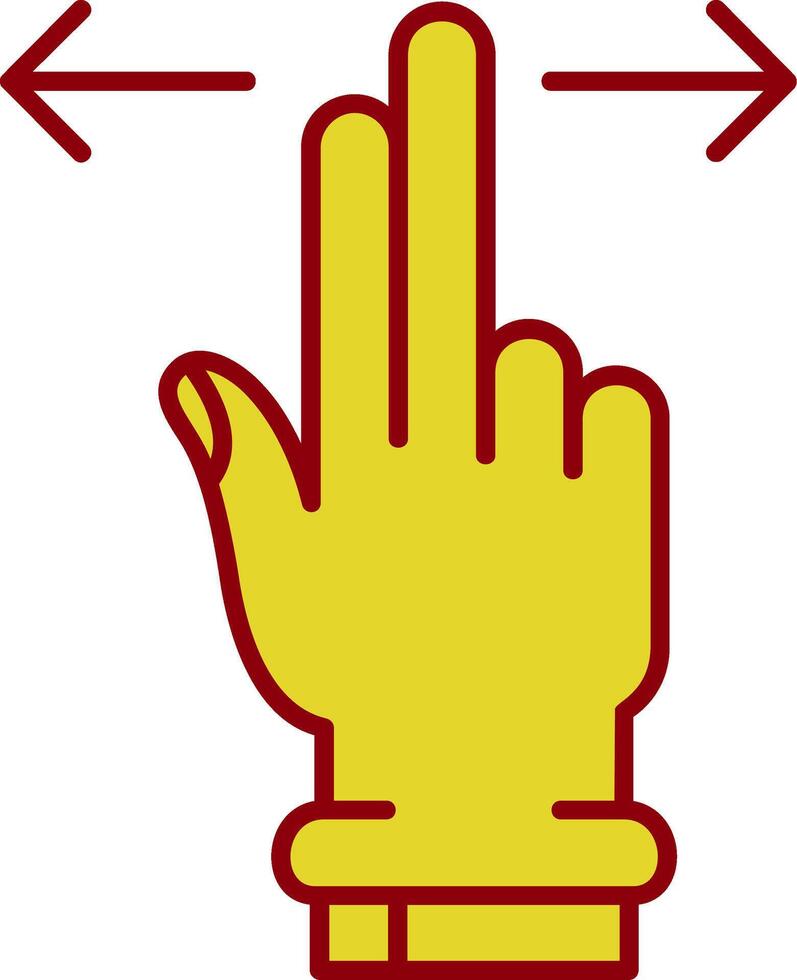 Two Fingers Horizontal Scroll Vintage Icon vector