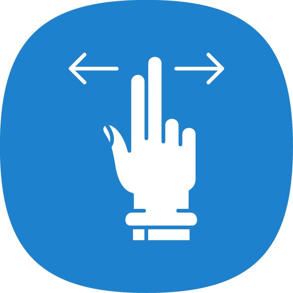 Two Fingers Horizontal Scroll Glyph Curve Icon vector