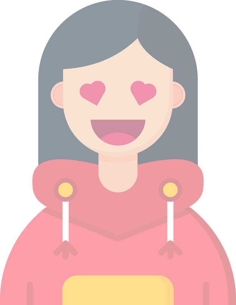 In love Flat Light Icon vector