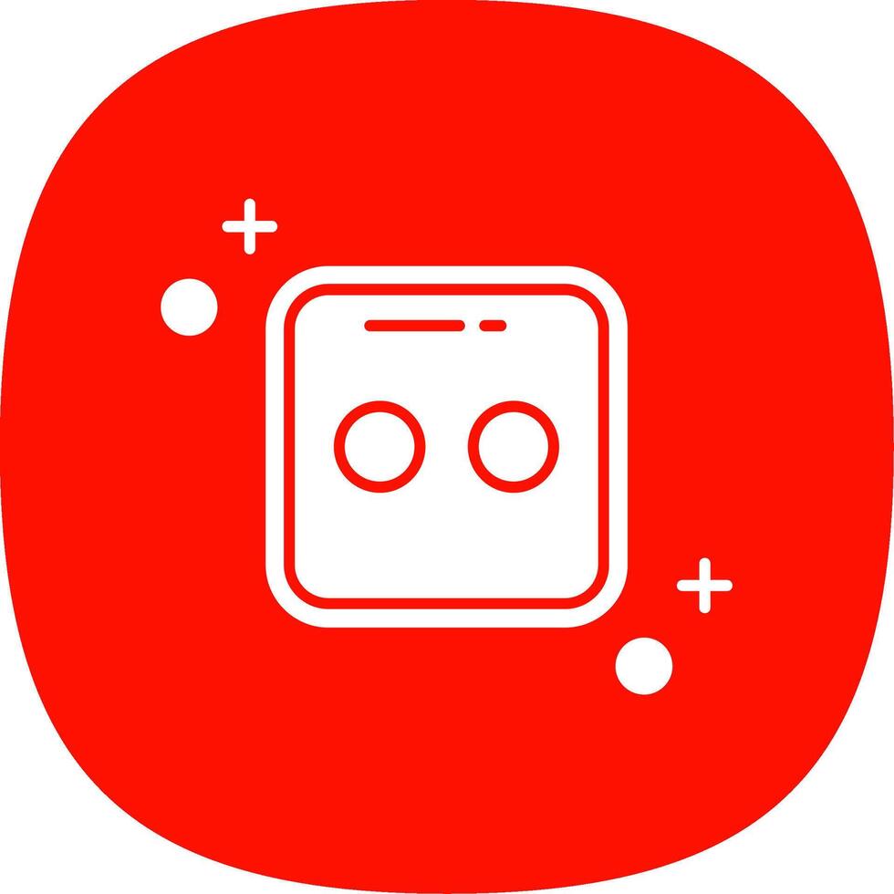 Dice two Glyph Curve Icon vector