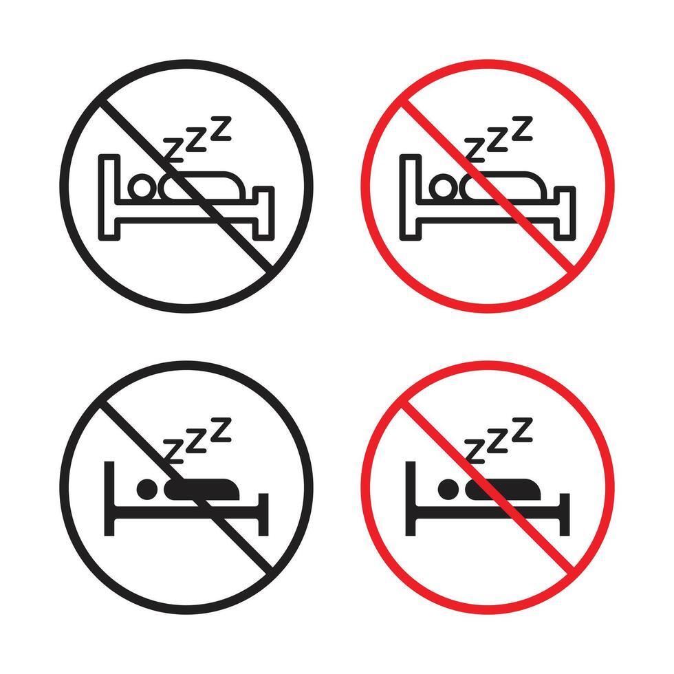 Sleepover ban sign vector