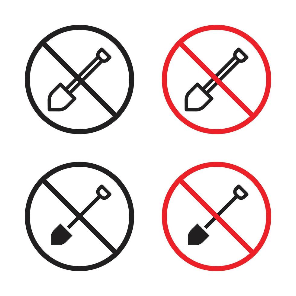 No digging sign vector