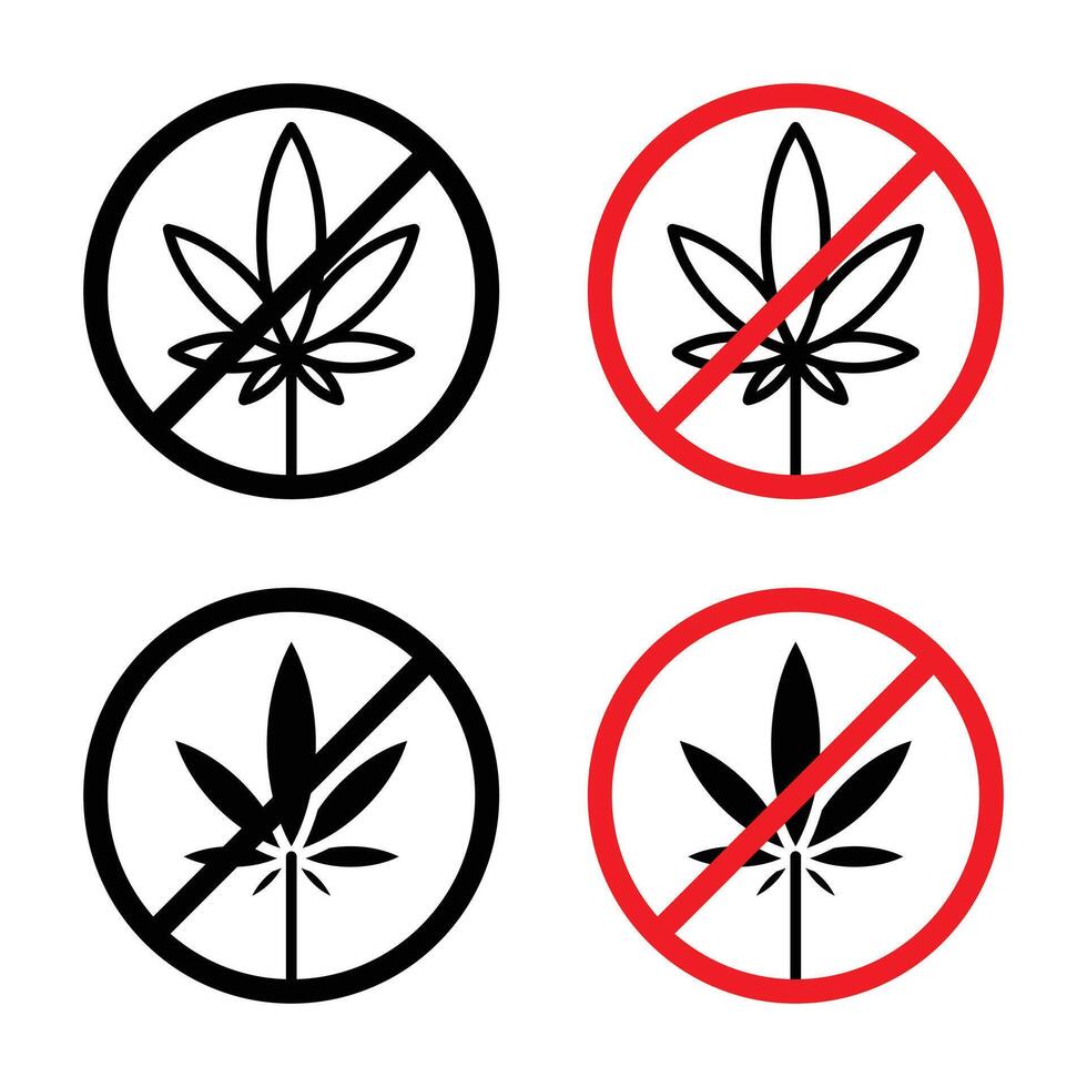 No marijuana firmar vector