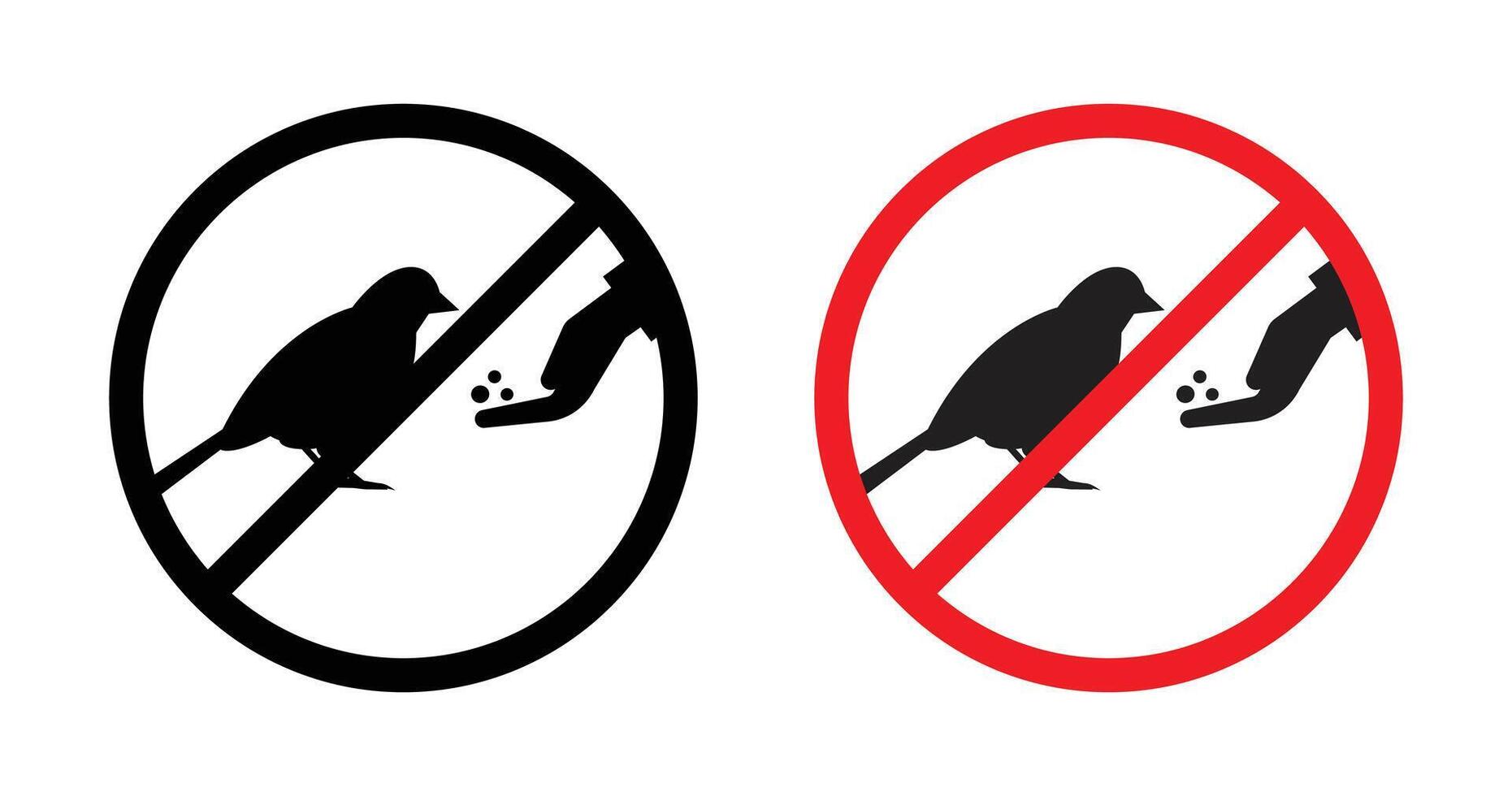 hacer no alimentar aves firmar vector