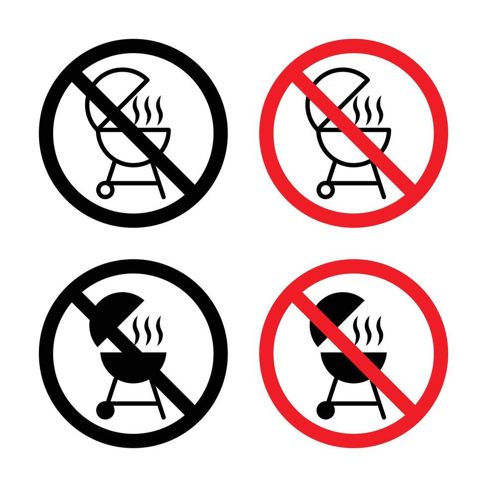 No grill sign vector