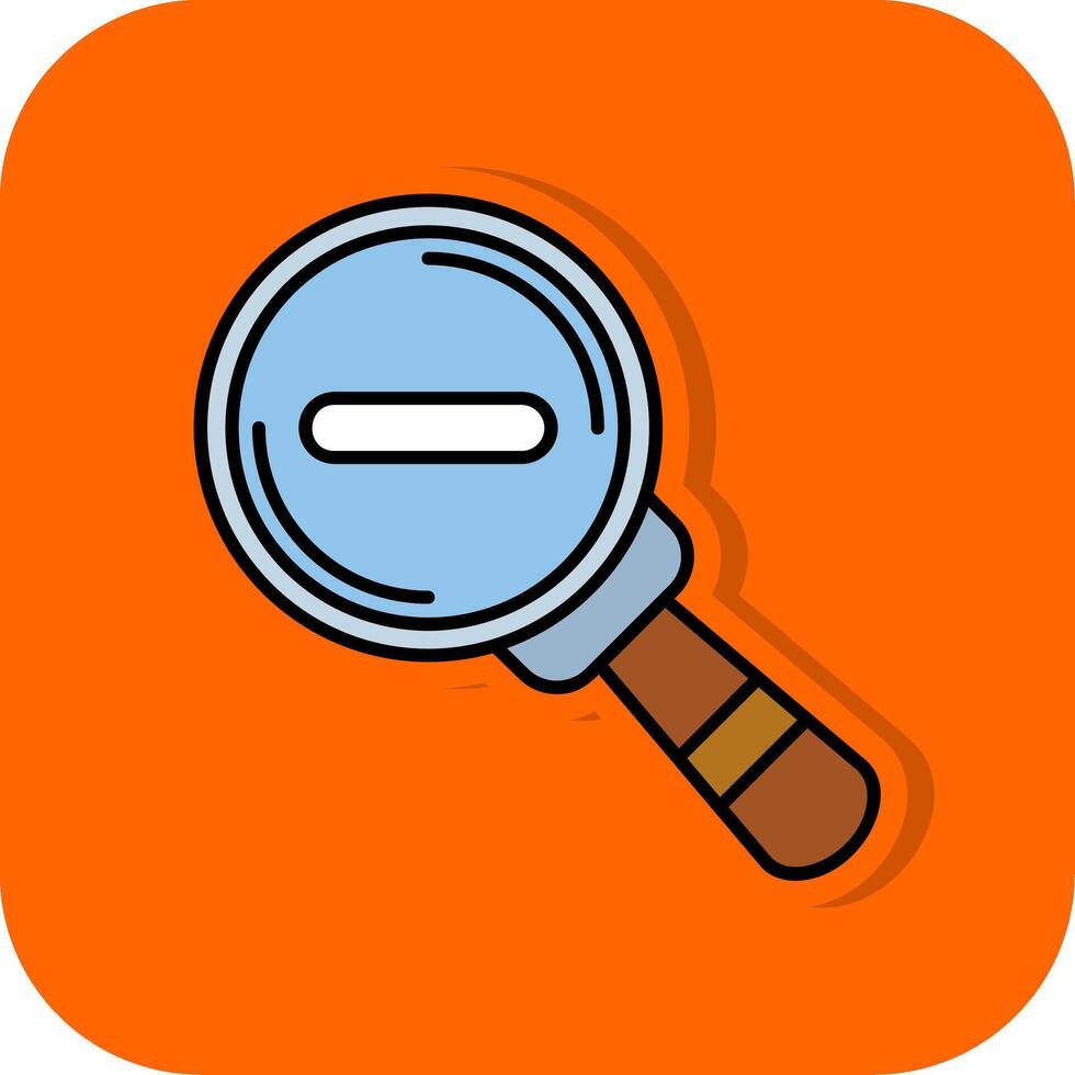 Zoom out Filled Orange background Icon vector