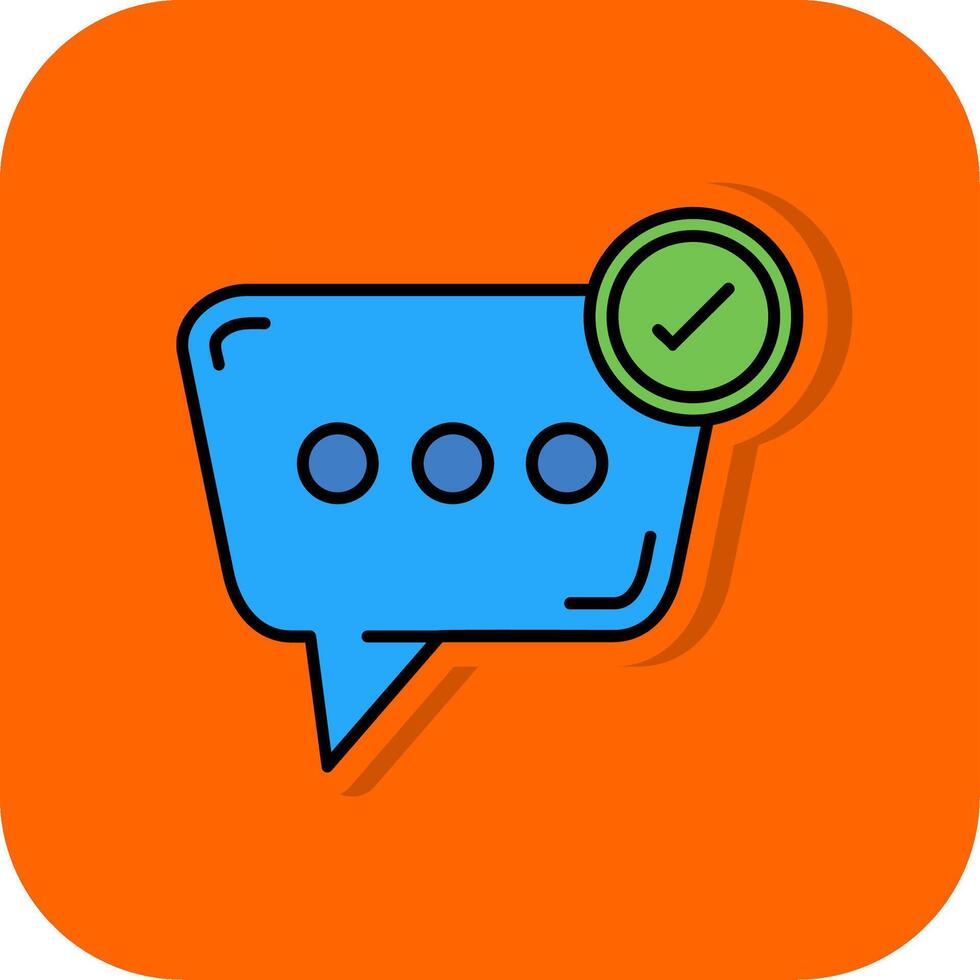 Check mark Filled Orange background Icon vector