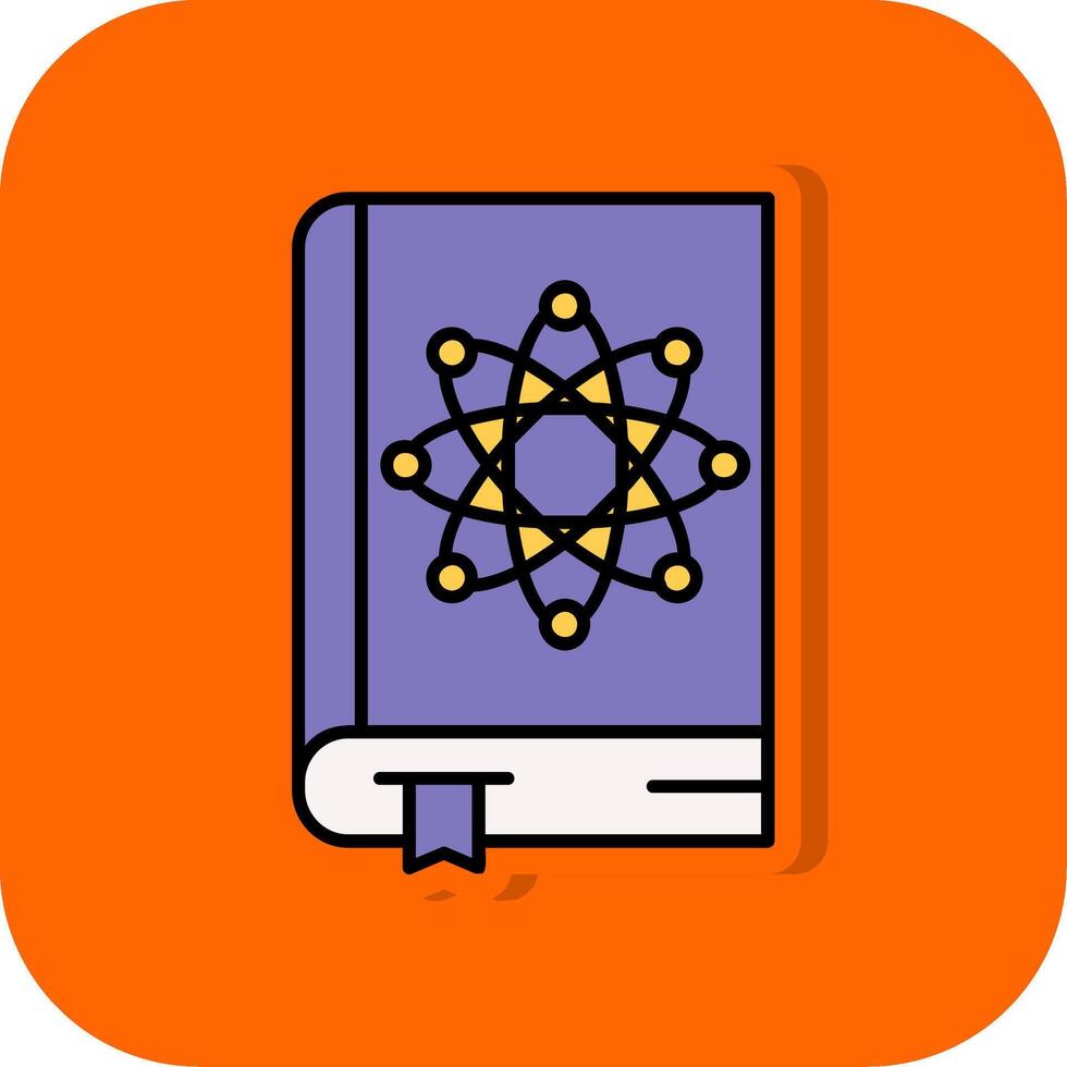 Physics book Filled Orange background Icon vector