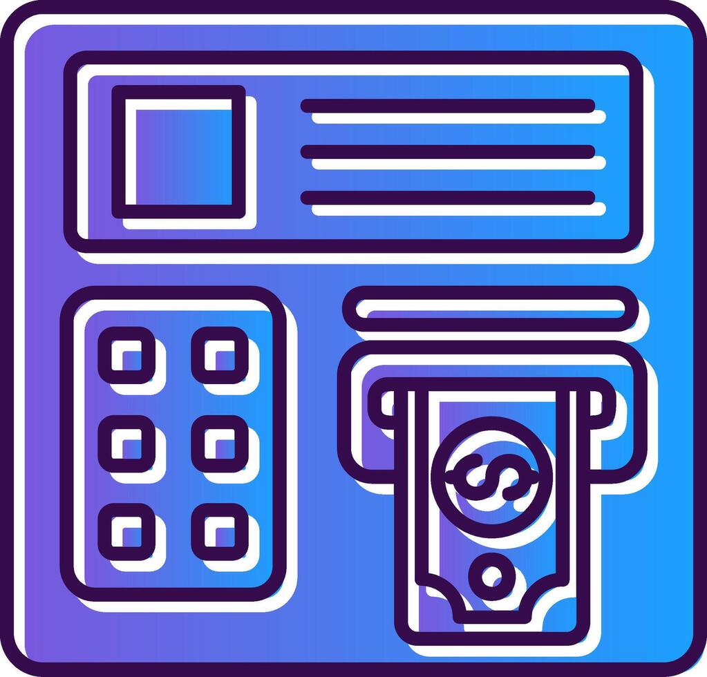 Atm machine Gradient Filled Icon vector