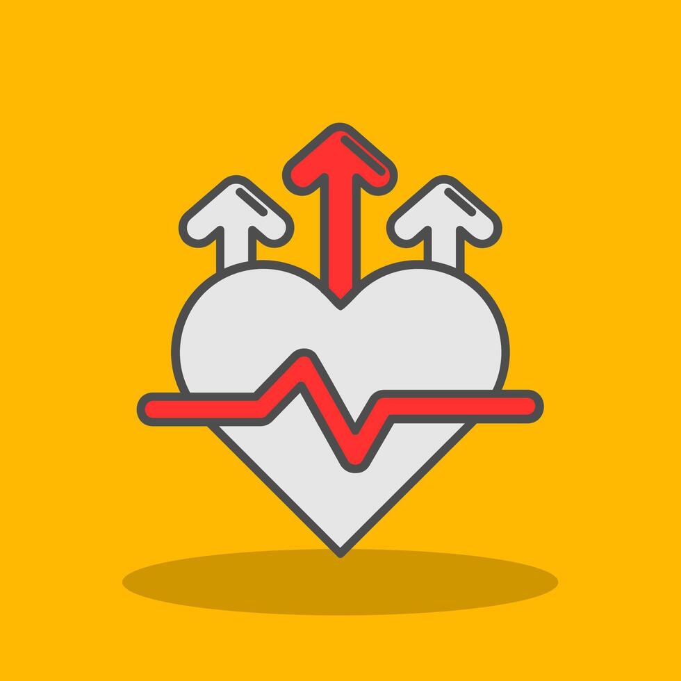 Heart rate Filled Shadow Icon vector