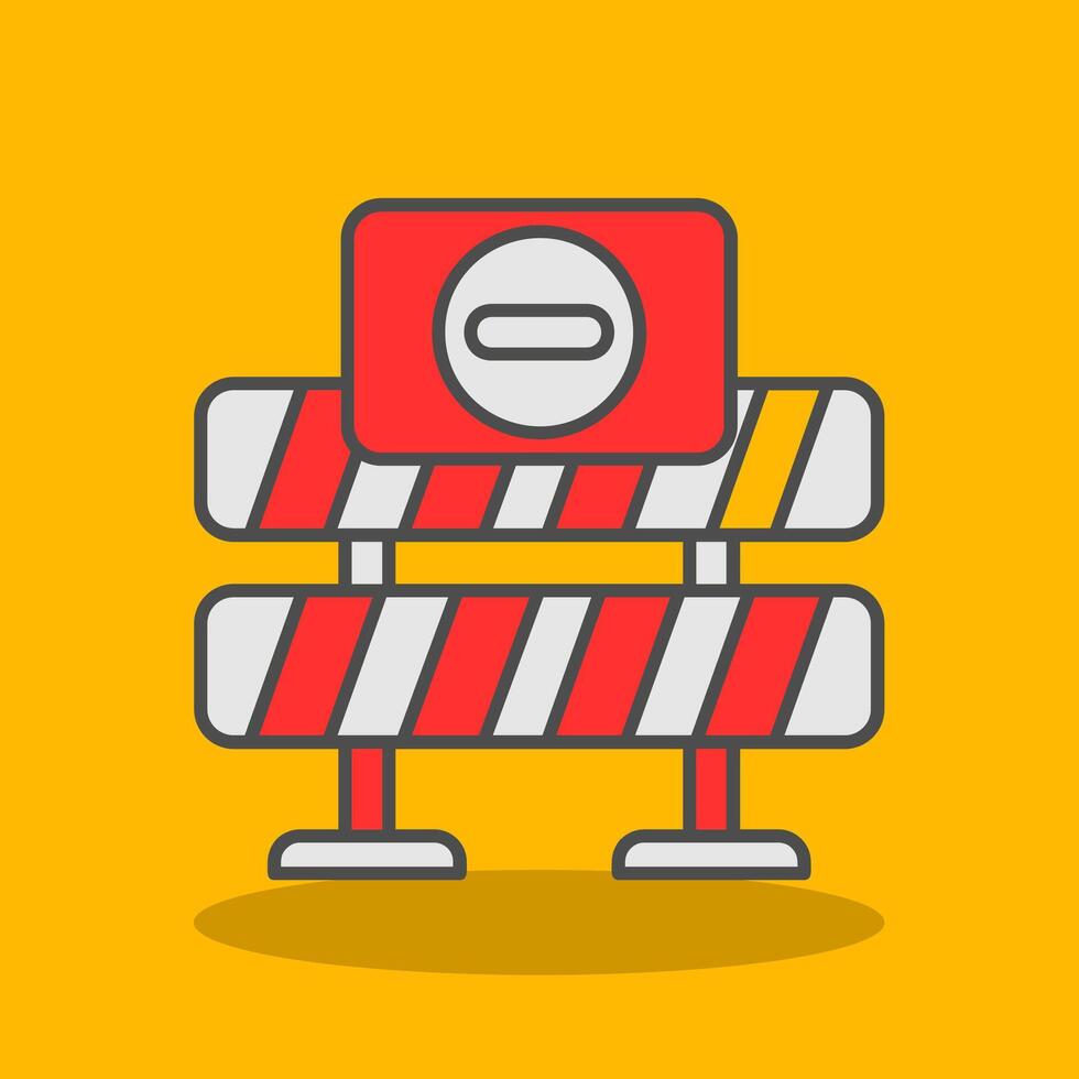 Road closed Filled Shadow Icon vector