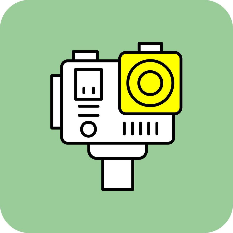 Action camera Filled Yellow Icon vector