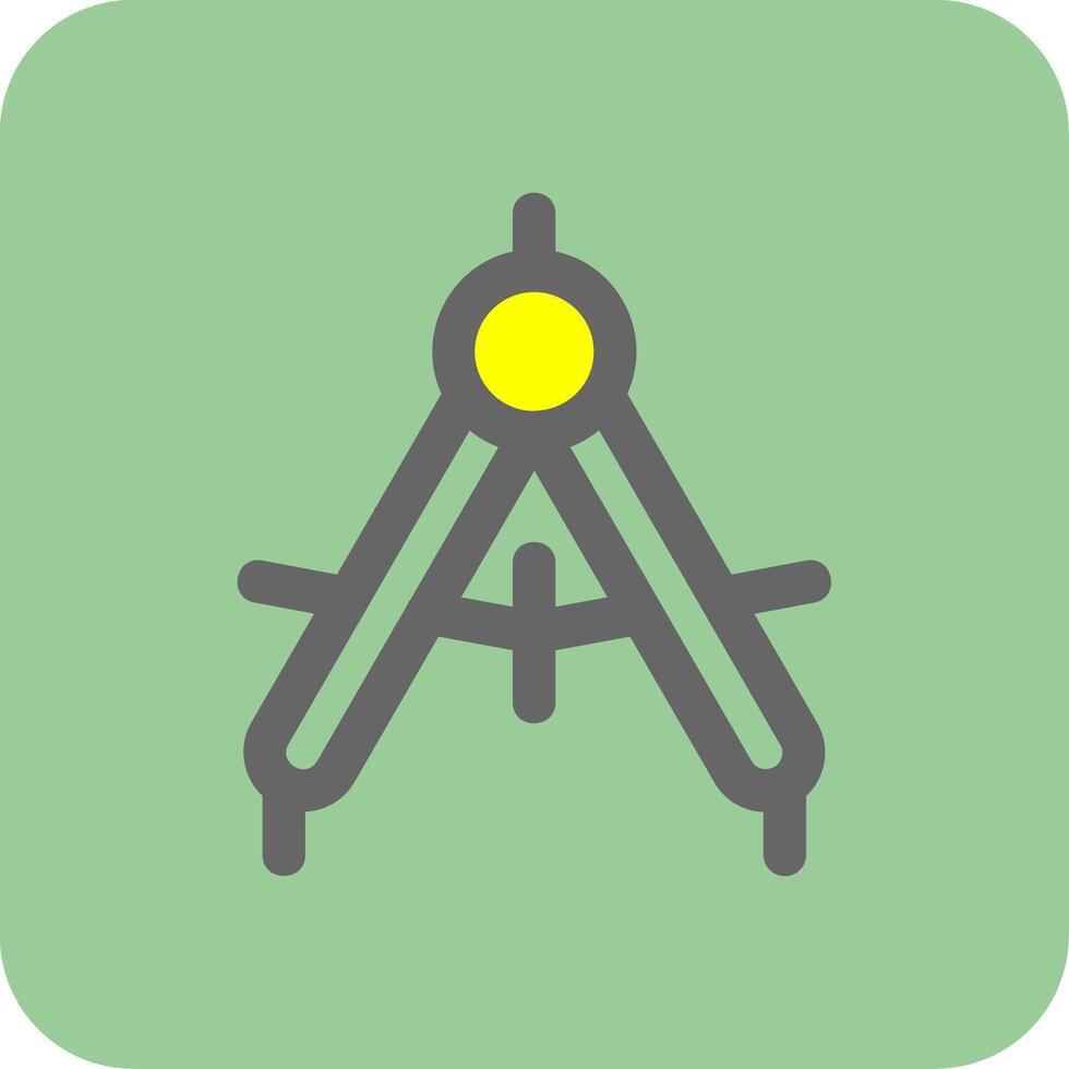 Drawing compass Filled Yellow Icon vector