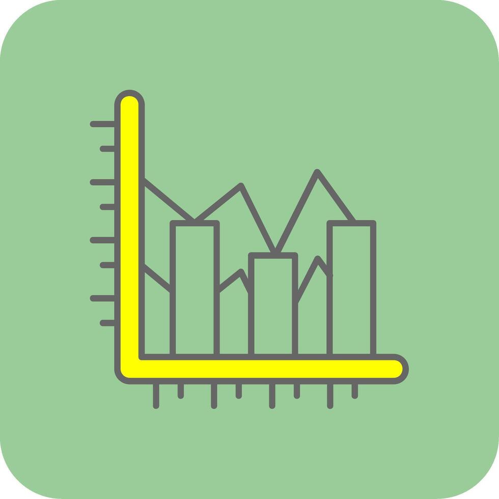 Bar chart Filled Yellow Icon vector