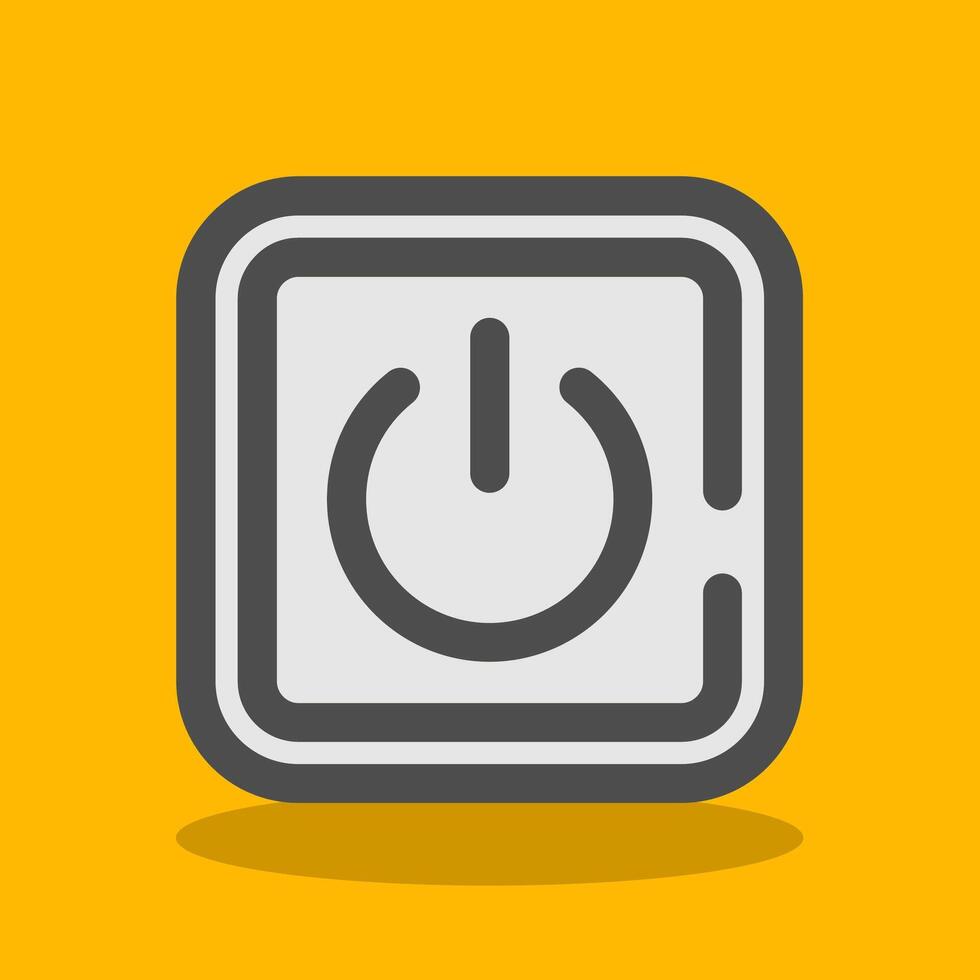 Power on Filled Shadow Icon vector