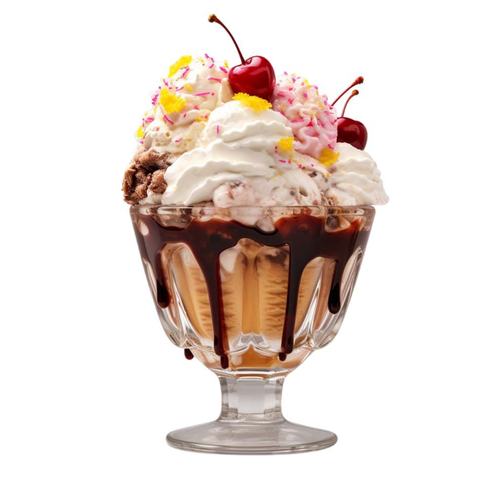 AI generated A Delicious Chocolate Sundae png