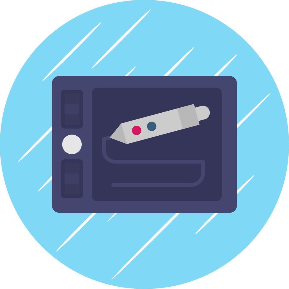 Graphic tablet Flat Blue Circle Icon vector