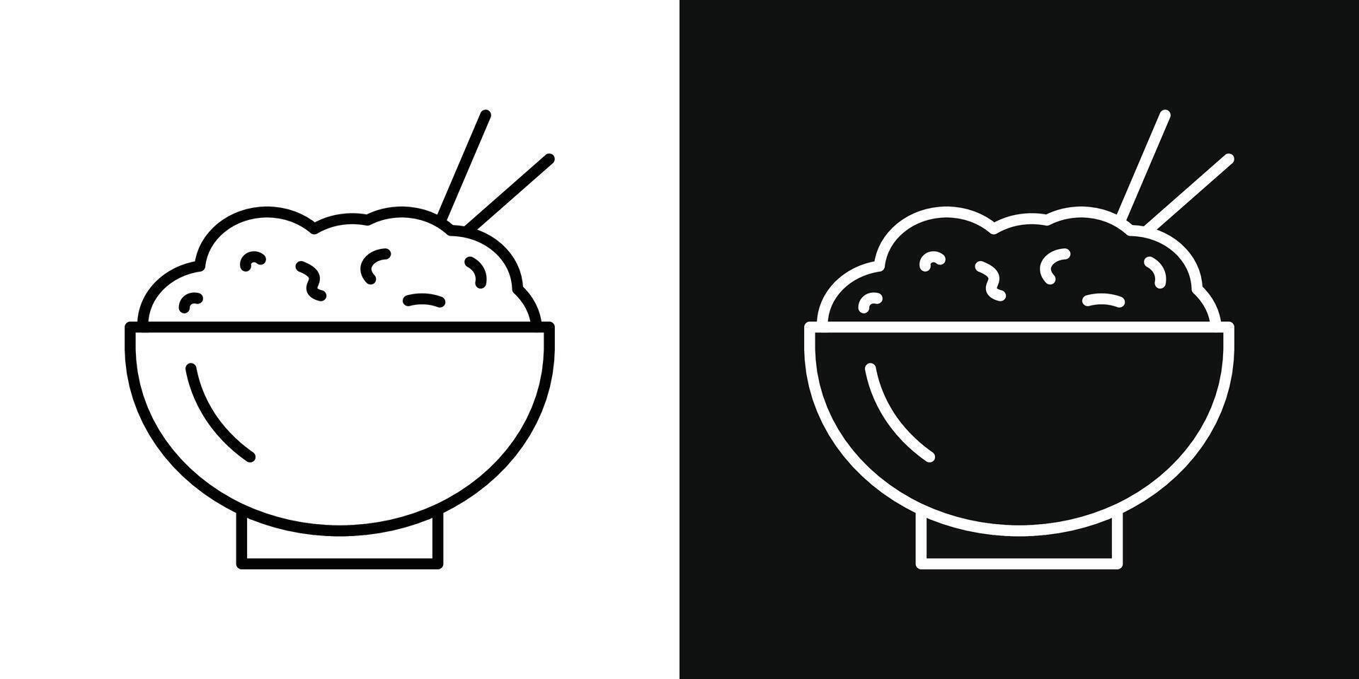 Rice bowl icon vector