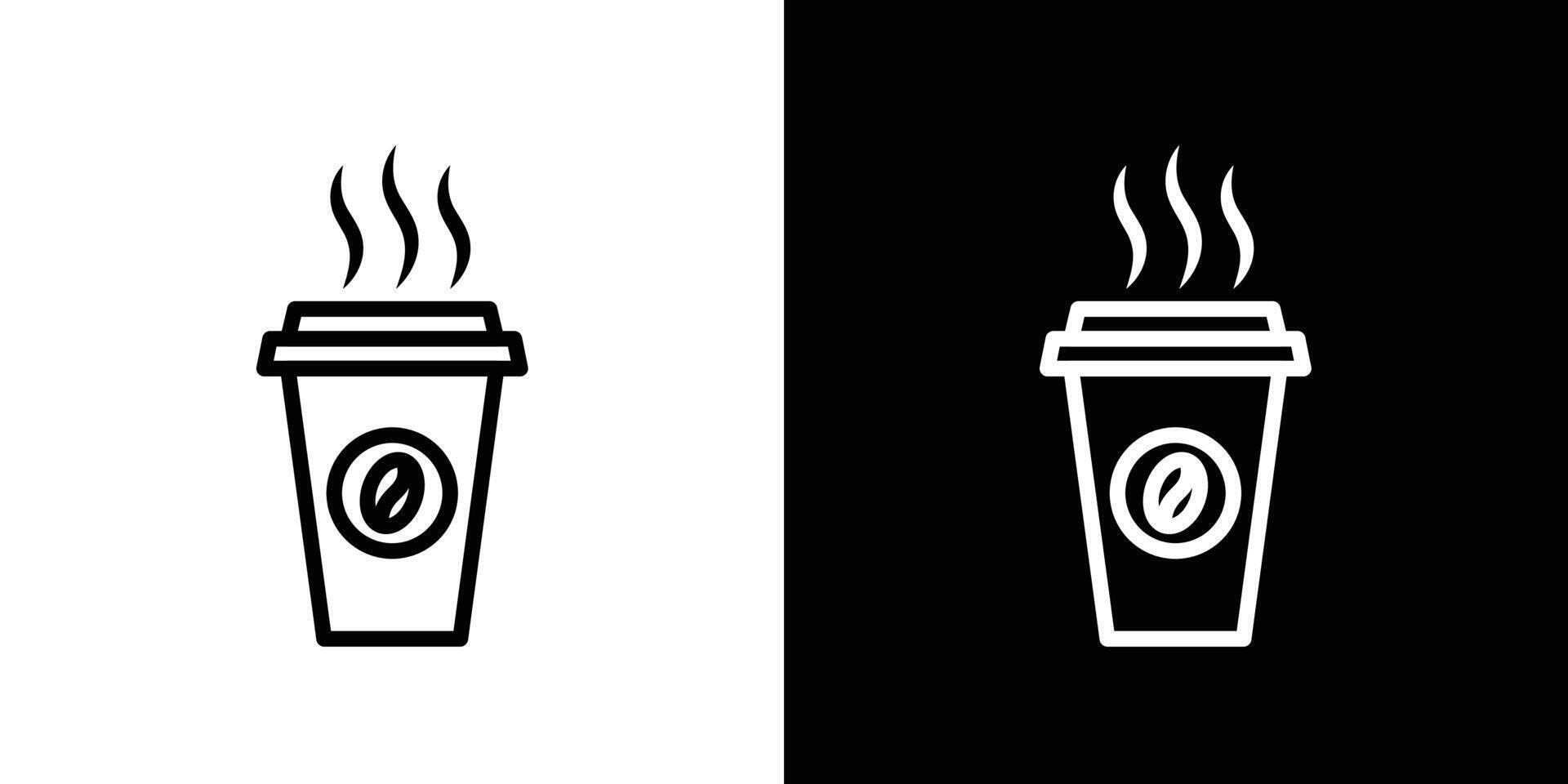Hot coffee cup icon vector