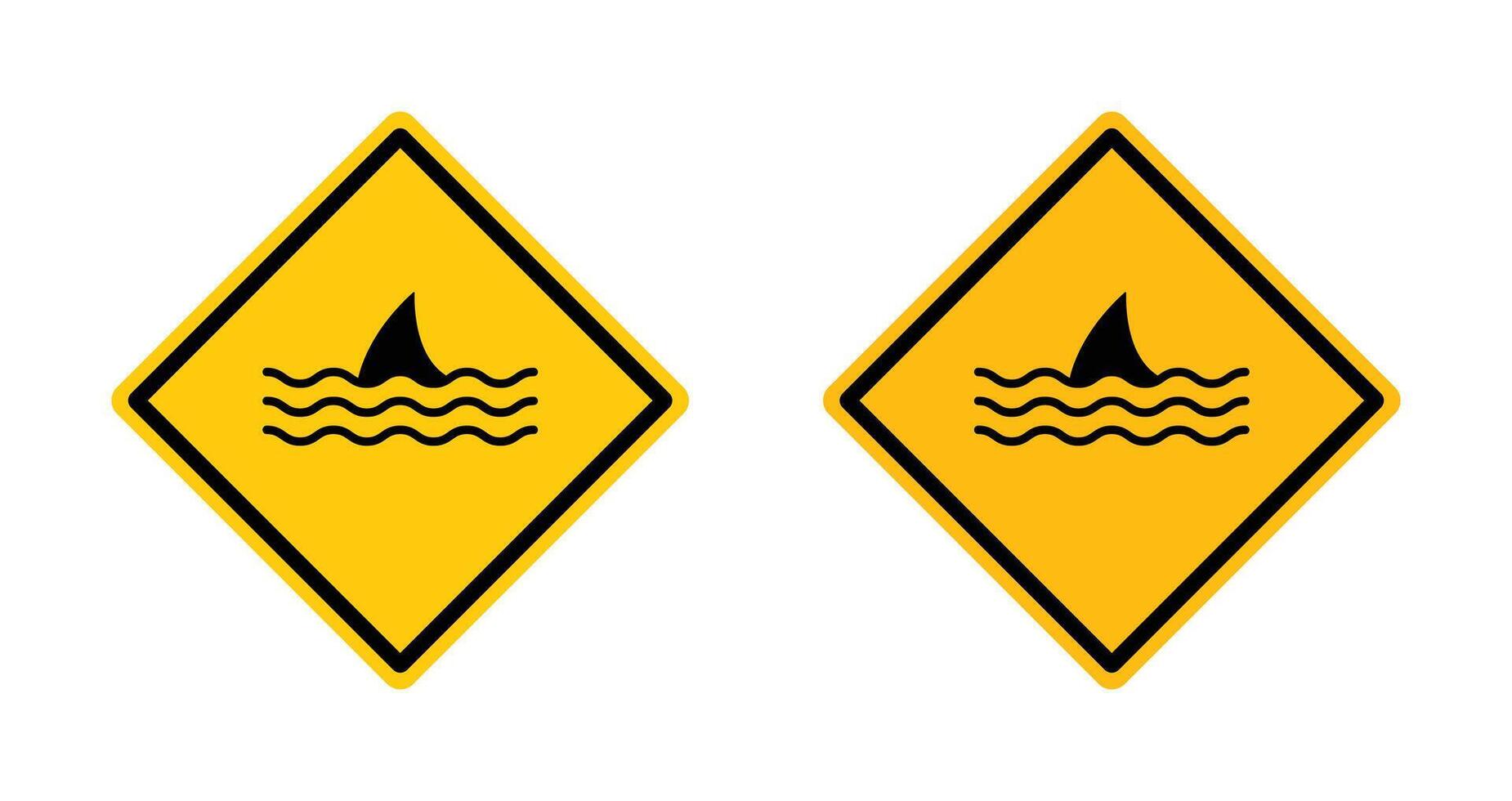 Danger of shark sign vector