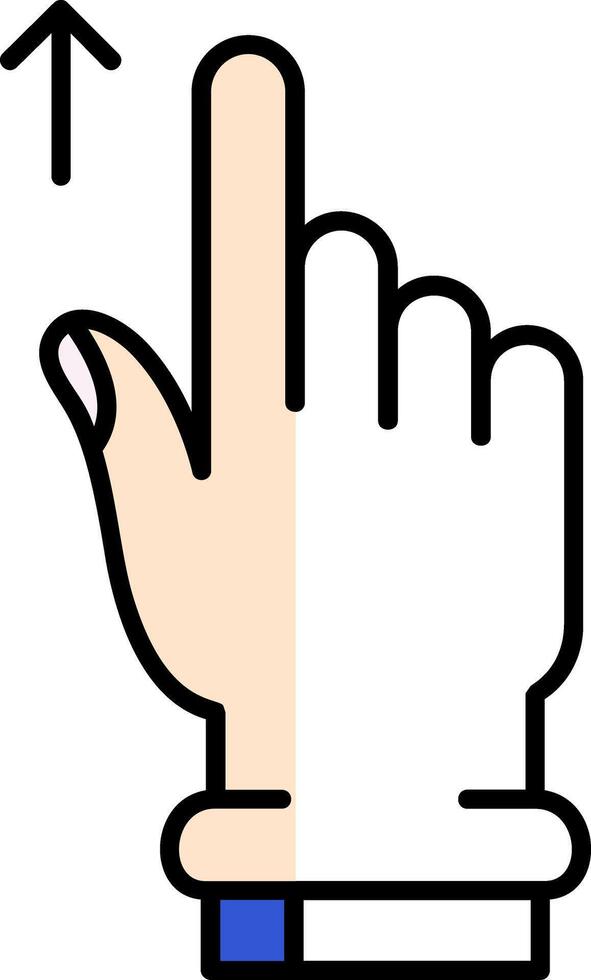 Swipe Up Filled Half Cut Icon vector