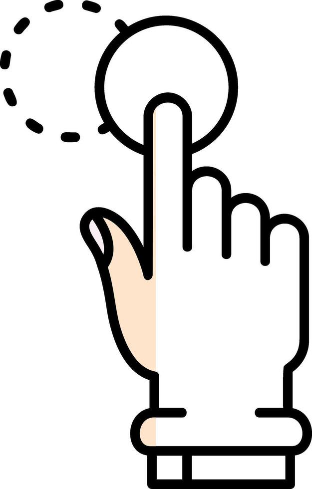 Tap and Move Filled Half Cut Icon vector