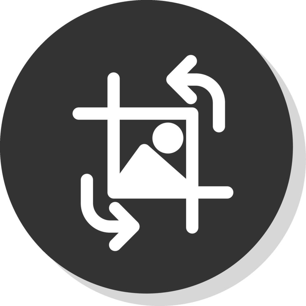 Crop and rotate Glyph Grey Circle Icon vector