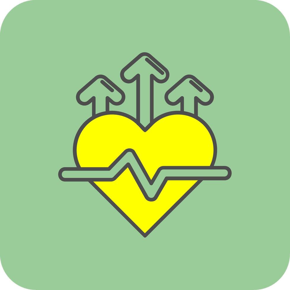 Heart rate Filled Yellow Icon vector