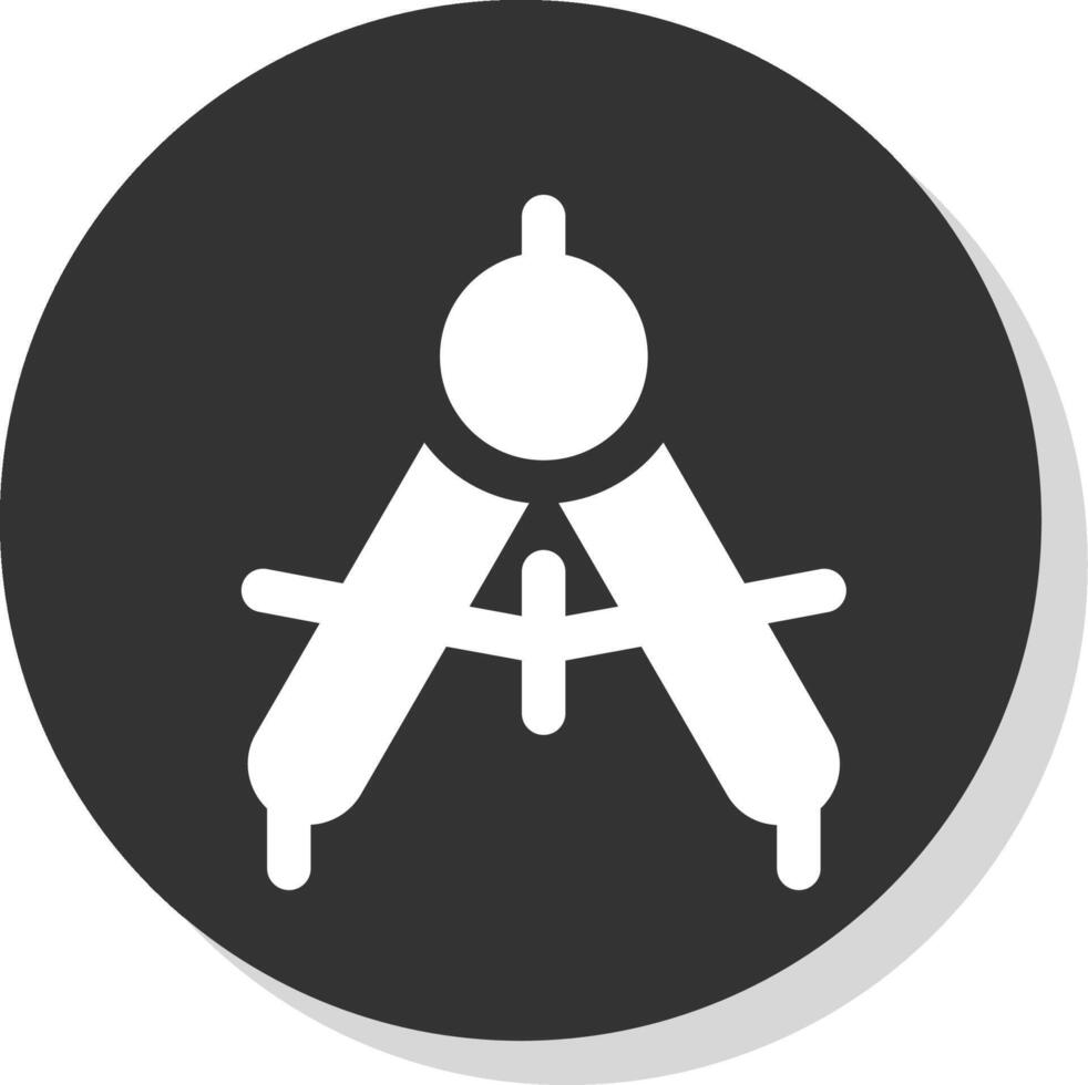 Drawing compass Glyph Grey Circle Icon vector