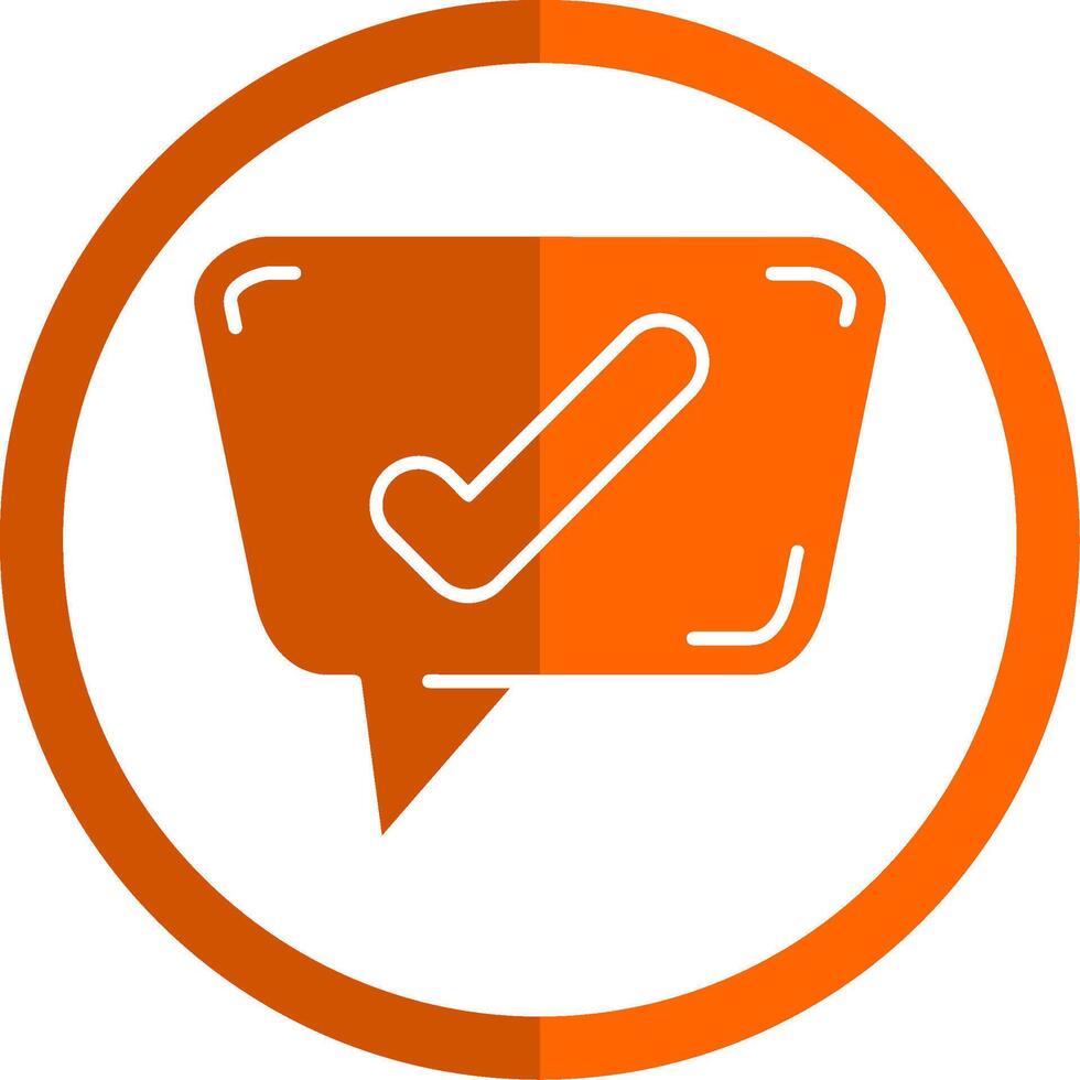 Check sign Glyph Orange Circle Icon vector