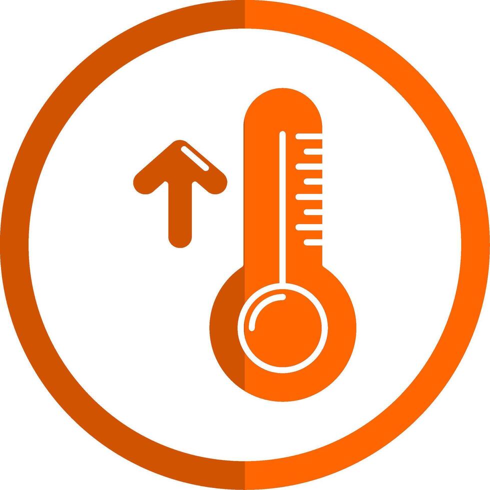 High temperature Glyph Orange Circle Icon vector