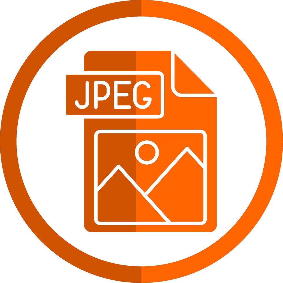 Jpg file format Glyph Orange Circle Icon vector