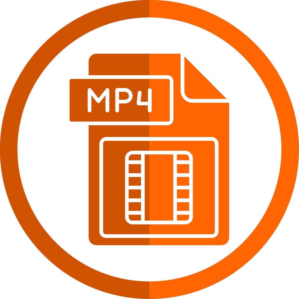 Video folder Glyph Orange Circle Icon vector