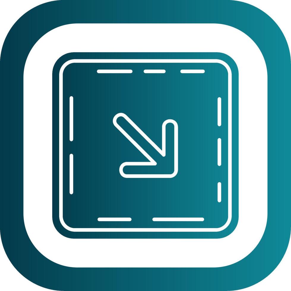 Down right arrow Glyph Gradient Round Corner Icon vector