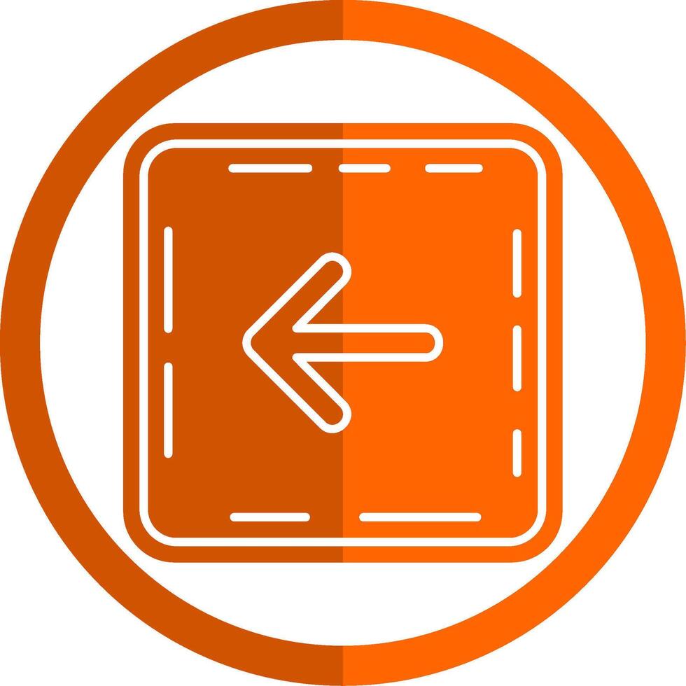 Left arrow Glyph Orange Circle Icon vector