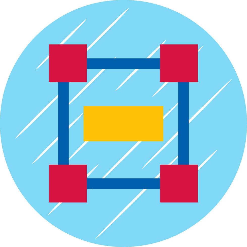 Rectangle frame Flat Blue Circle Icon vector
